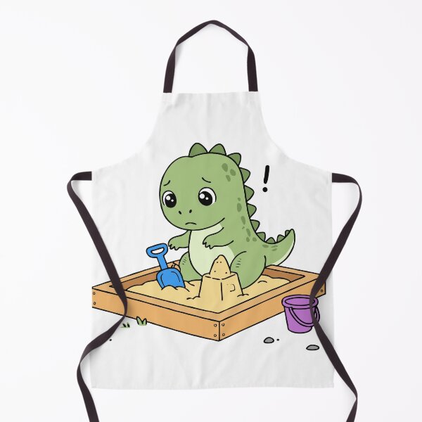 Item preview, Cute Sad Dino Playing in Sandbox Kids Cartoon Dinosaur Illustration designed and sold by MeeraArts&Crafts.