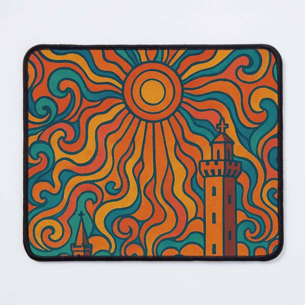 Item preview, Trippy Psychedelic Poster of La Serena | Neon Coastal Oasis | Surreal Chilean City Art designed and sold by PaintedPixels01.