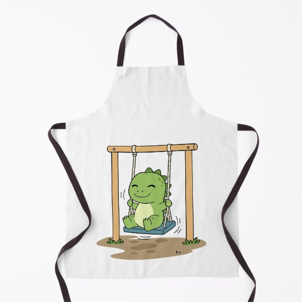 Item preview, Cute Happy Dino Swinging Playground Kids Cartoon Dinosaur Illustration designed and sold by MeeraArts&Crafts.