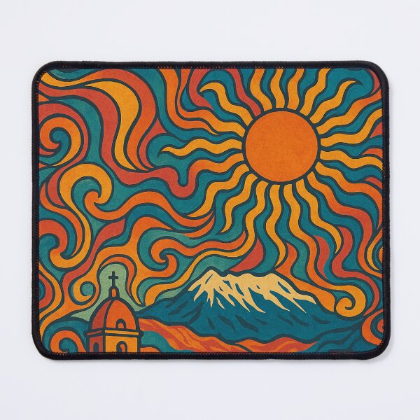 Item preview, Trippy Psychedelic Poster of La Paz | Neon Andean Skyline | Surreal Bolivian City Art designed and sold by PaintedPixels01.