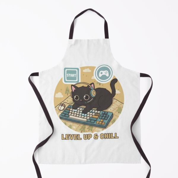 Item preview, Gamer Cat Illustration - Cute Cat on Keyboard Art designed and sold by Hearts House.