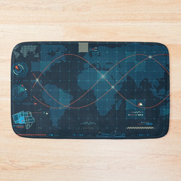 Item preview, warfare tech or military technology, graphic of dotted world map HUD with radar interface designed and sold by NiamLab.