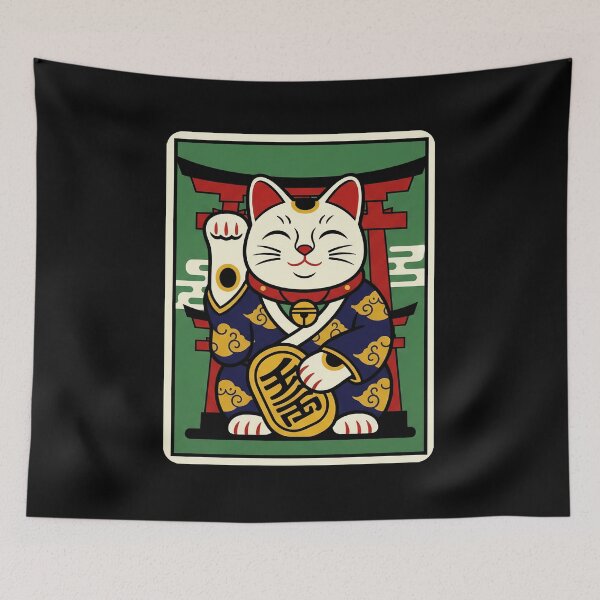 Item preview, Maneki Neko Lucky Cat Japanese Fortune Symbol designed and sold by JordynLadukeg65.