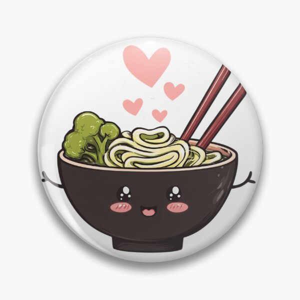 Item preview, Kawaii Ramen Noodle Bowl with Hearts Cute Valentine's Day Foodie designed and sold by BigStar-Cart.