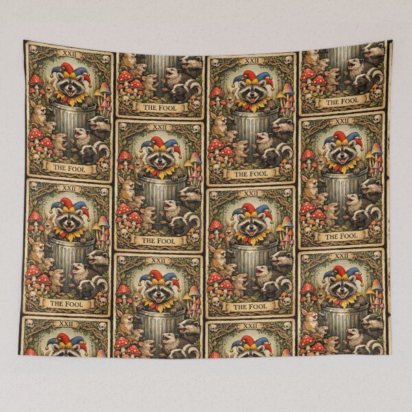 Item preview, The Fool Racoon Tarot Card designed and sold by Poppy the Opossum .