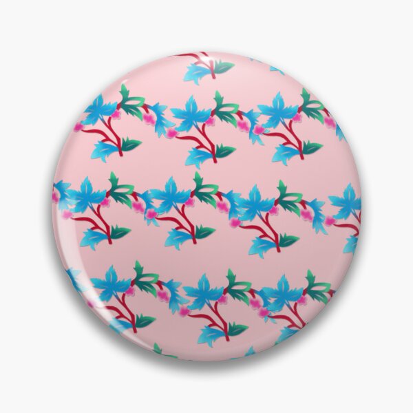 Item preview, Blue and Red Flowers on Soft Pink Background | Colorful Floral Art designed and sold by VeenaArtStudio.