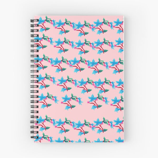 Item preview, Blue and Red Flowers on Soft Pink Background | Colorful Floral Art designed and sold by VeenaArtStudio.