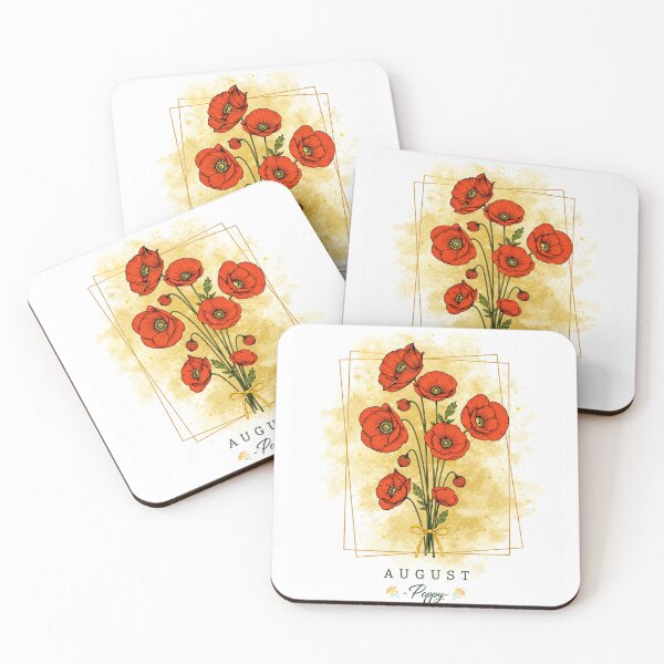 Item preview, August Birth Flower – Poppy Botanical Illustration designed and sold by ByKubraArt.