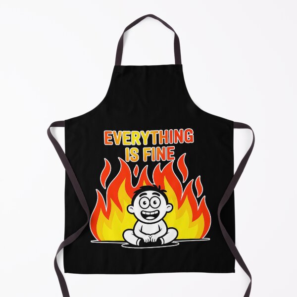Item preview, Everything Is Fine Funny Dark Humor Cartoon Illustration designed and sold by Amanda's Factory.
