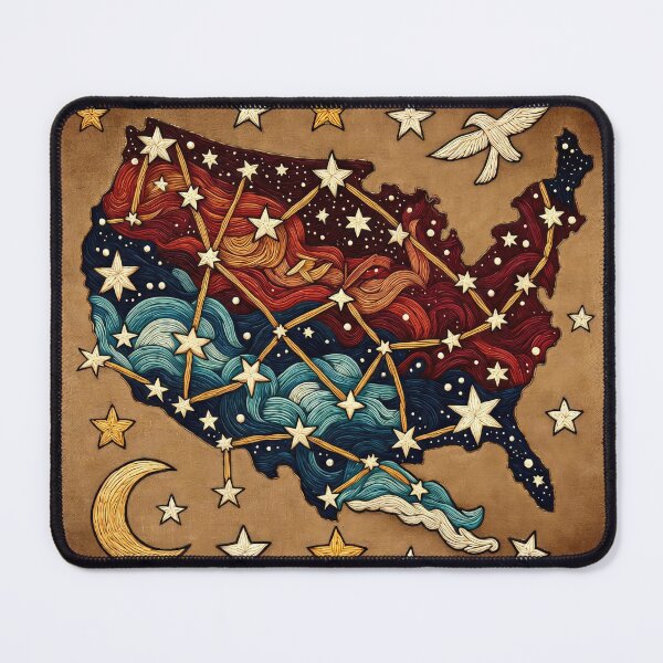 Aperçu de l'œuvre Celestial United States Quilt Map Illustration créée et vendue par OjingO.
