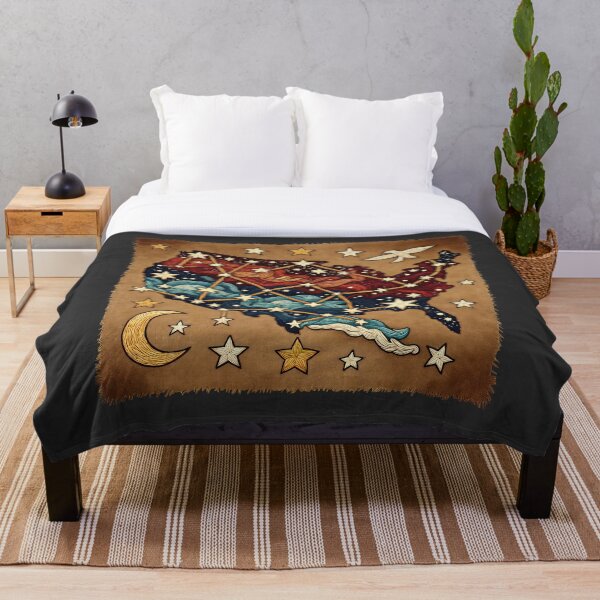 Aperçu de l'œuvre Celestial United States Quilt Map Illustration créée et vendue par OjingO.