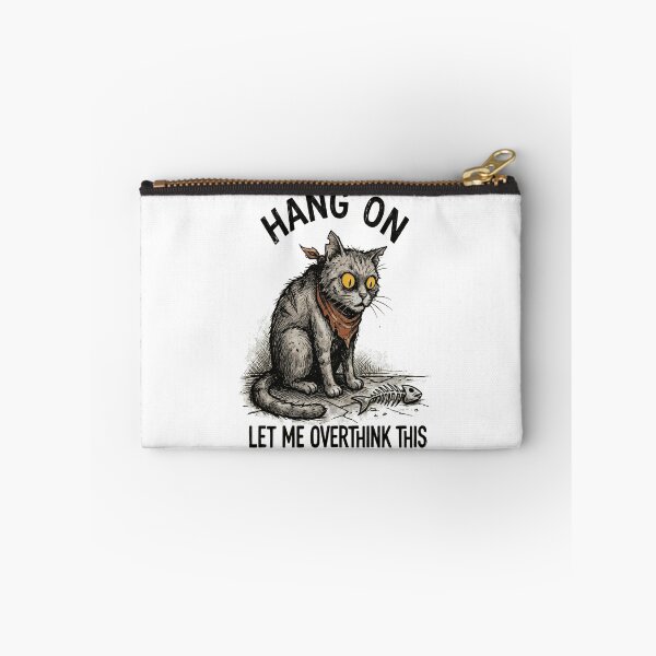 Item preview, Hang On Let Me Overthink This - Funny Anxious Street Cat Art designed and sold by devilfronty.