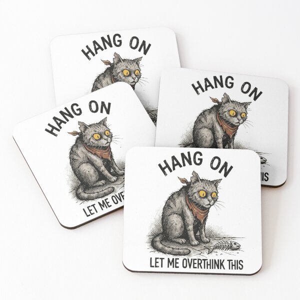 Item preview, Hang On Let Me Overthink This - Funny Anxious Street Cat Art designed and sold by devilfronty.