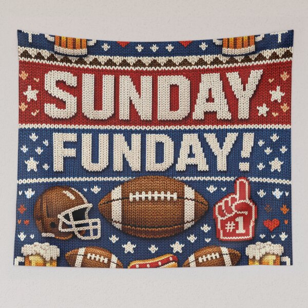 Item preview, Sunday Funday American Football Knit Design designed and sold by Mauswohn.