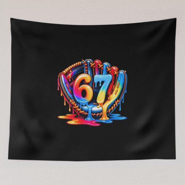 Item preview, 67 Baseball Ice Cream Drip Number Kids Design designed and sold by gladysenglish.