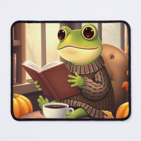 Item preview, Autumn Frog Reading T-Shirt | Cozy Bookworm Frog | Cute Fall Animal Tee designed and sold by ArmaanArts.