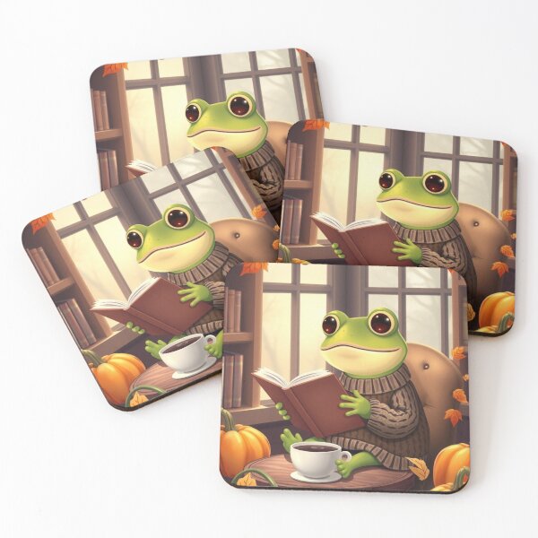 Item preview, Autumn Frog Reading T-Shirt | Cozy Bookworm Frog | Cute Fall Animal Tee designed and sold by ArmaanArts.