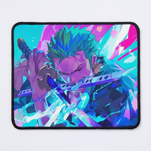 Item preview, Roronoa Zoro - Neon Blade Warrior – Vibrant Anime Swordsman Art designed and sold by Dyan4.