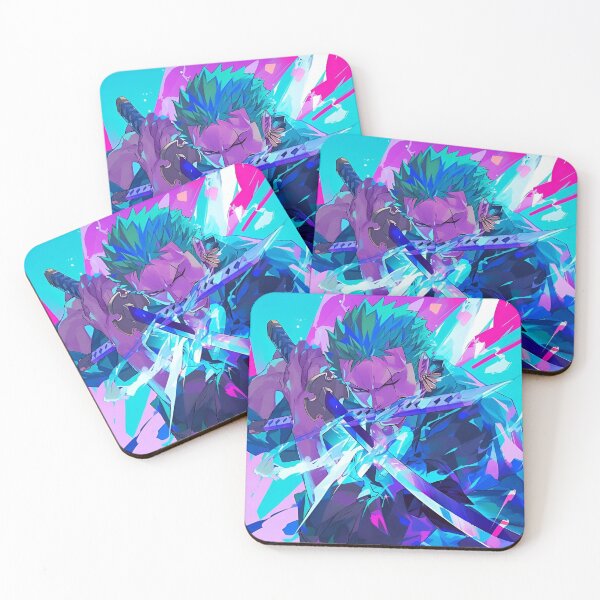 Item preview, Roronoa Zoro - Neon Blade Warrior – Vibrant Anime Swordsman Art designed and sold by Dyan4.