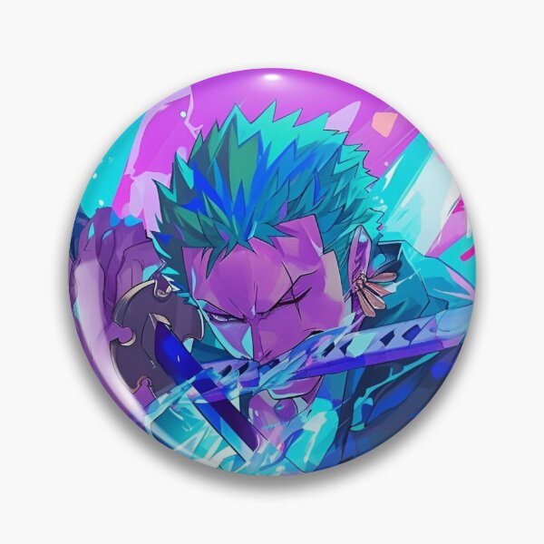 Item preview, Roronoa Zoro - Neon Blade Warrior – Vibrant Anime Swordsman Art designed and sold by Dyan4.