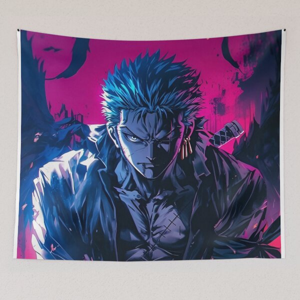 Item preview, Roronoa Zoro - Neon Ronin Warrior – Dark Anime Style Samurai Illustration designed and sold by Dyan4.