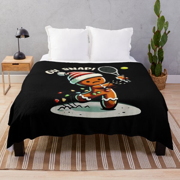 Item preview, Oh Snap! Gingerbread Tennis Funny Christmas Cartoon Design designed and sold by WayTBeenkenArt.