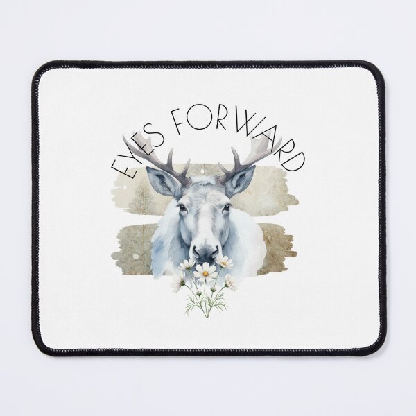 Item preview, Watercolor White Deer With Daisies and Rustic Brush Strokes designed and sold by Furr-n-Purr.