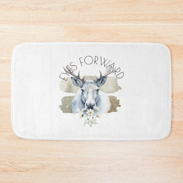 Item preview, Watercolor White Deer With Daisies and Rustic Brush Strokes designed and sold by Furr-n-Purr.