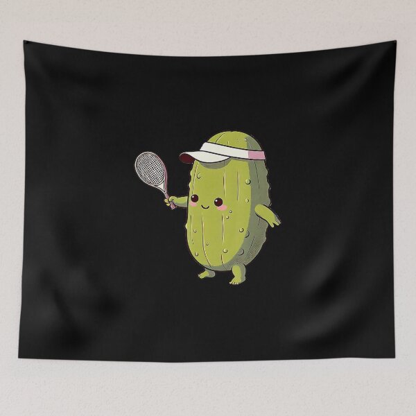 Item preview, Pickle Tennis Funny Pickle Character Cartoon Sport designed and sold by WayTBeenkenArt.