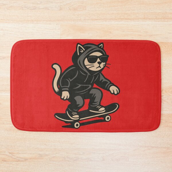 Item preview, Radical Skater Cat in Hoodie designed and sold by SillyPawsStudio.