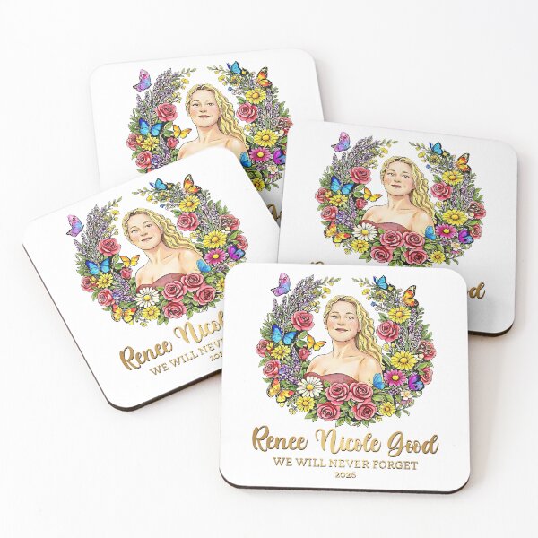 Item preview, Renee Nicole Good Memorial Butterfly Floral Garden | White Background | Protest, Justice, We Will Never Forget 2026 designed and sold by LunasLittleFinds.