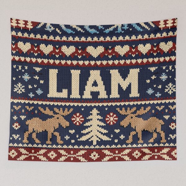Item preview, Personalized first name Liam in Nordic knit design designed and sold by Mauswohn.