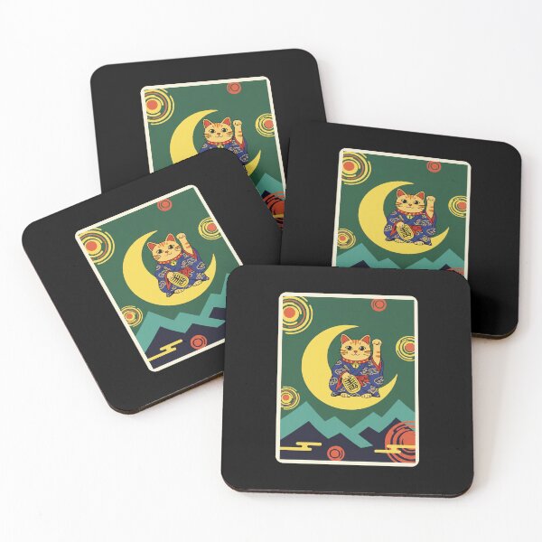 Item preview, 千万両 Maneki Neko Lucky Cat Japanese Night Art designed and sold by JordynLadukeg65.
