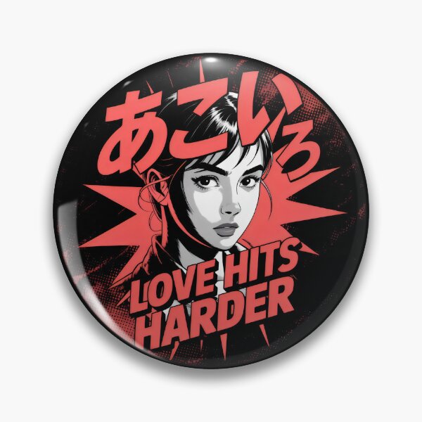 Item preview, Love Hits Harder - Japanese Anime Aesthetic Art in Circle designed and sold by SplashTastic.
