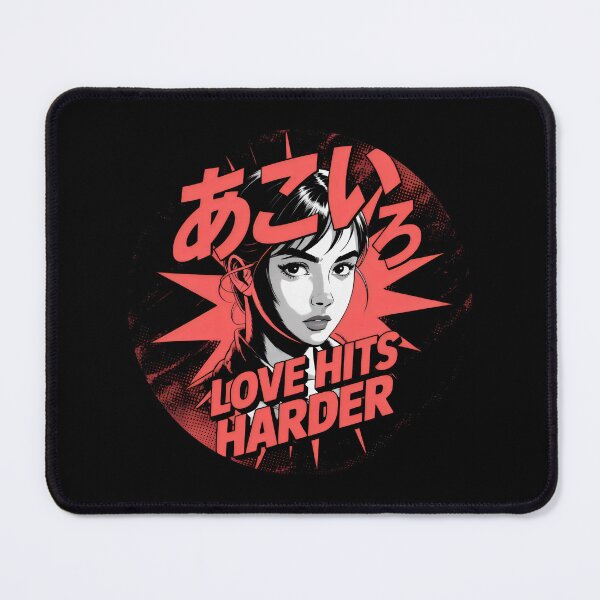 Item preview, Love Hits Harder - Japanese Anime Aesthetic Art in Circle designed and sold by SplashTastic.