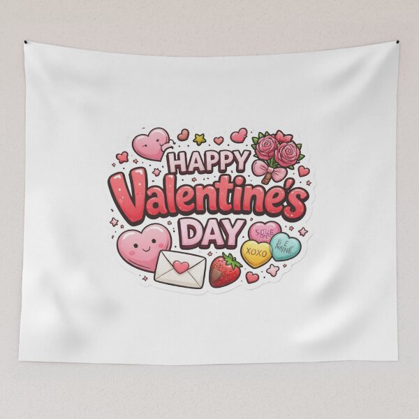 Item preview, Cute Happy Valentine’s Day Sticker - Adorable Hearts, Candy & Roses Love Design designed and sold by RGP Smart.