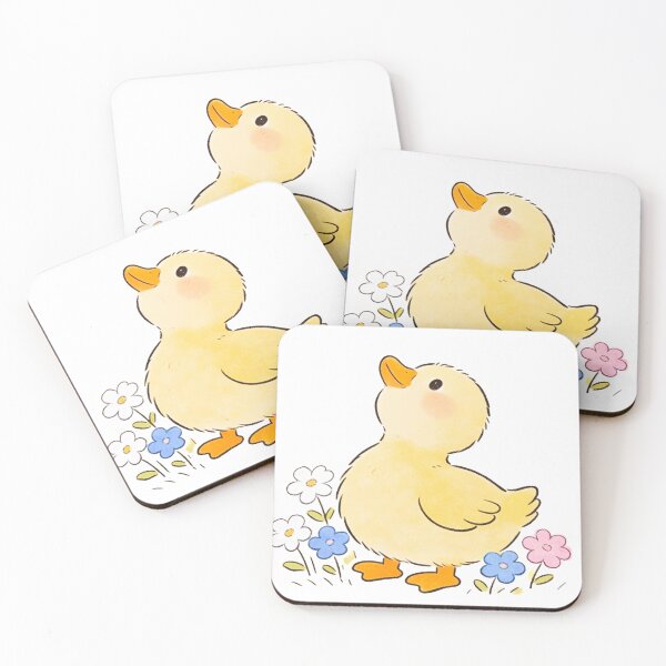 Item preview, cute yello duck with flowers designed and sold by temptedd.