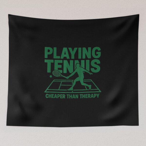 Item preview, Playing Tennis Cheaper Than Therapy Funny Tennis Quote Minimal Style designed and sold by WayTBeenkenArt.