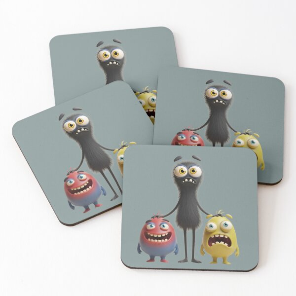 Item preview, Funny Cartoon Monster Trio – Cute 3D Character Illustration designed and sold by mitdz shop.