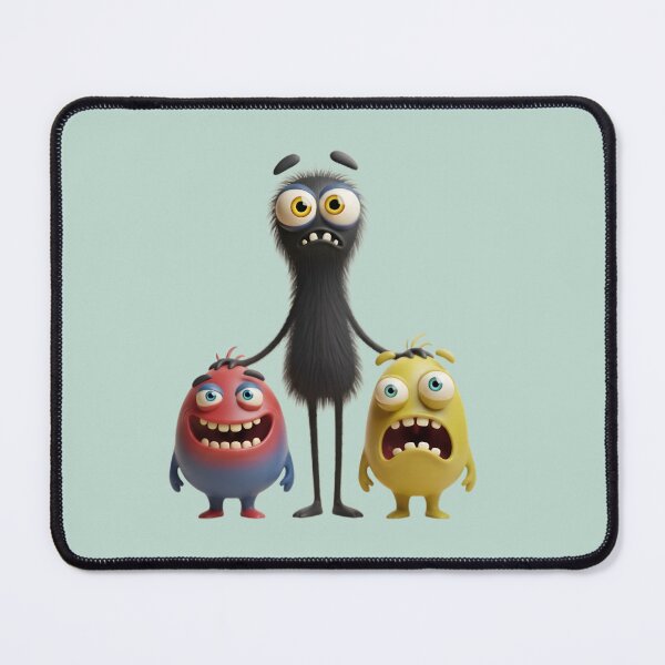 Item preview, Funny Cartoon Monster Trio – Cute 3D Character Illustration designed and sold by mitdz shop.
