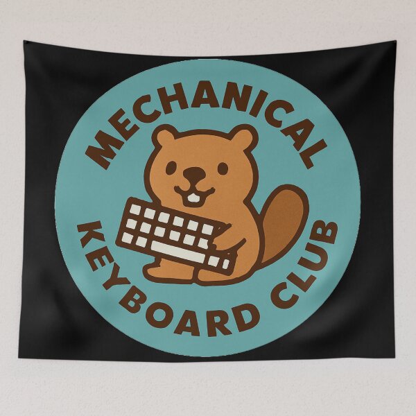 Item preview, Mechanical Keyboard Club Retro Badge - Cute Beaver Tech Enthusiast Art designed and sold by Stone-T .