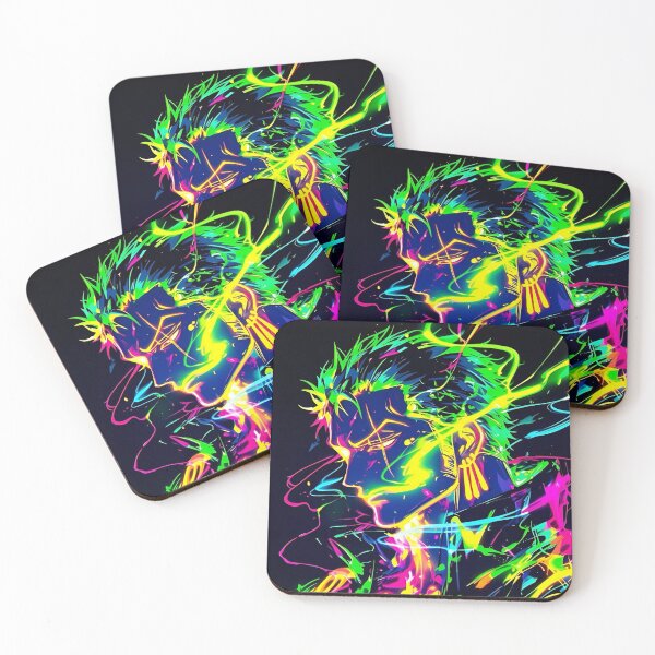 Item preview, Roronoa Zoro - Neon Blade Warrior – Vibrant Anime Samurai Energy Art designed and sold by Dyan4.