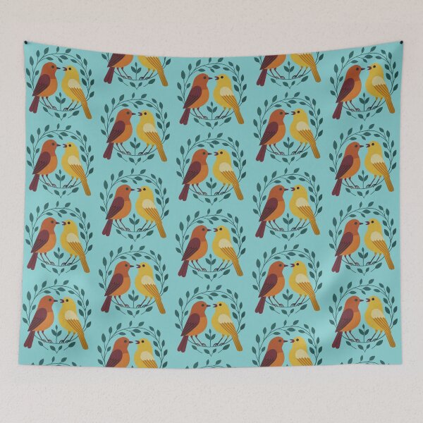 Item preview, Two Birds in Harmony – Minimalist Nature Design designed and sold by Dogandesighn.