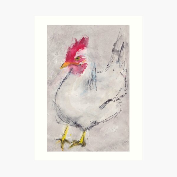 White Chicken Art Print
