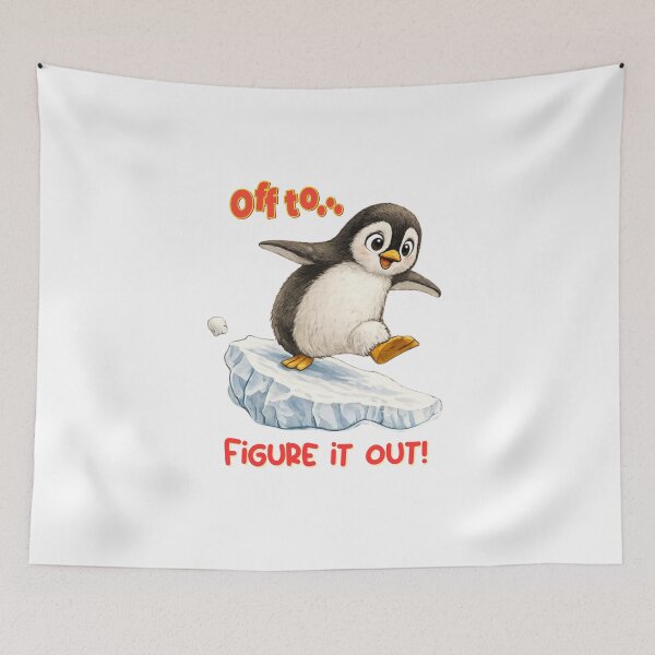Item preview, Cute Penguin balancing on a block of ice designed and sold by ColorMeMarley.