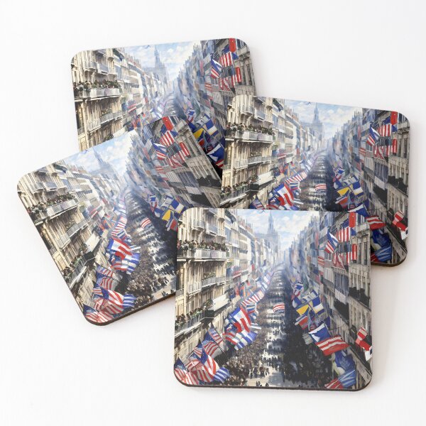 Item preview, The Rue Montorgueil in Paris - Fête de la Fédération designed and sold by artdesignsnow.