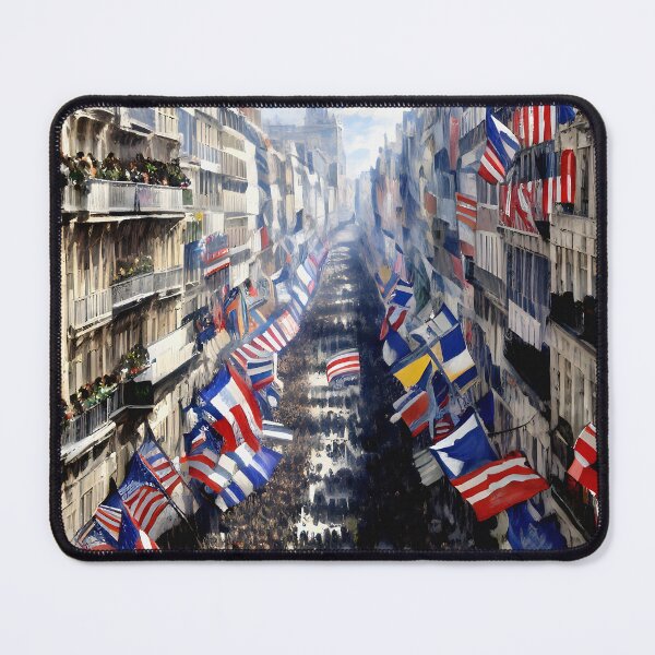 Item preview, The Rue Montorgueil in Paris - Fête de la Fédération designed and sold by artdesignsnow.