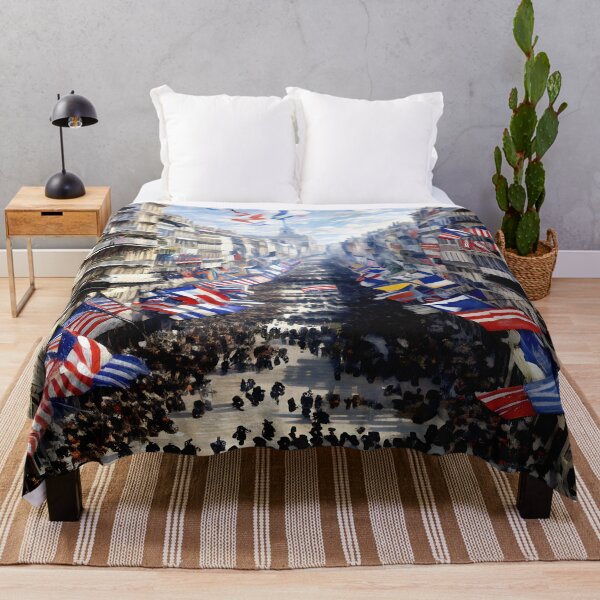 Item preview, The Rue Montorgueil in Paris - Fête de la Fédération designed and sold by artdesignsnow.