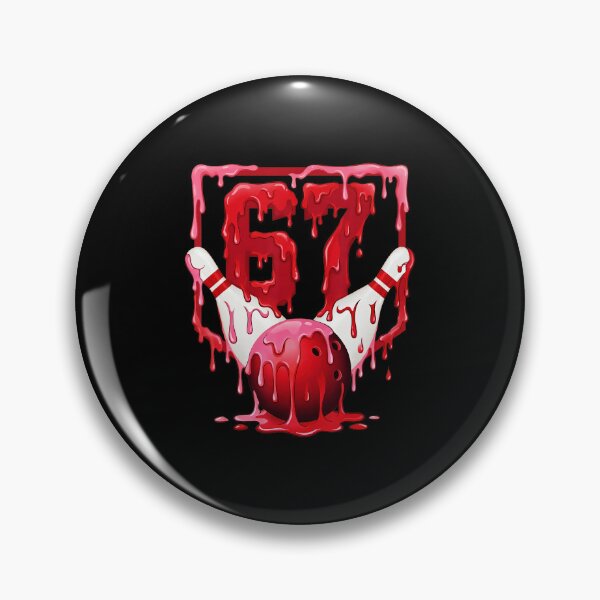 Item preview, Bowling Red Drip Number 67 Birthday Design designed and sold by gladysenglish.