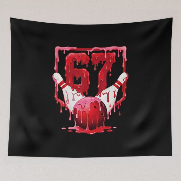 Item preview, Bowling Red Drip Number 67 Birthday Design designed and sold by gladysenglish.